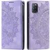 CASEONJAN Cover per Oppo A52 / Oppo A72 / Oppo A92, Pelle PU Custodia a portafoglio con scomparti per Slot Schede, Antiurto Flip Caso Cover per Oppo A52 / A72 / A92 (Vintage Viola)