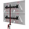 Duronic DM254 BK Supporto Quadruplo Monitor 13-27 Pollici VESA Nero | Braccio ergonomico articolato, Regolabile altezza inclinazione, VESA 75/100, Morsetto scrivania