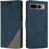 SONWO Cover per Google Pixel 7 PRO Custodia, Flip Caso in PU Pelle Case Cover Premium Portafoglio Custodia per Google Pixel 7 PRO, Supporto Stand, Slot per Schede, Blu