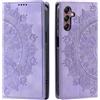 CASEONJAN Cover per Samsung Galaxy A35 5G, Pelle PU Custodia a portafoglio con scomparti per Slot Schede, Antiurto Flip Caso Cover per Samsung A35 5G (Vintage Viola)
