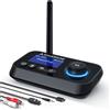 Ainostone Trasmettitore Ricevitore Bluetooth 3-in-1 Adattatore Audio Bluetooth 5.3 per 2 Cuffie con Cavi Bypass Aux/Ottico/RCA ON/off Automatico LCD Display Controllo Volume per TV Stereo Casa PC