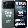 DOOGEESmart Note 56 Plus Smartphone Android 16, 48GB+256GB/TF 2TB Cellulari, 50MP+8MP, 6150mAh Telefono Cellulare, 6.56 90Hz Octa-Core Telefoni, Fingerprint/Face ID/4G Dual SIM/Widevine L1/NFC