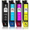 Druckerparadies 4 cartucce di inchiostro XL per tutti i colori, equivalenti a Epson T1291, T1292, T1293 e T1294, per stampanti Epson Stylus SX230, Stylus SX235, WF 3520, WF 3530 e WF 3540
