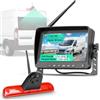 Hodozzy 720P Telecamera Posteriore Wireless per Fiat Ducato/Peugeot Boxer 2006-2018 con Monitor IPS da 7'', Telecamera per Terza Luce di Stop, Visione Notturna a IR, Impermeabile IP67, BSD,DVR