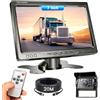 Realdio Kit Retrocamera, Monitor 7 Pollici, Cavo Stabile 20 m, IP68 | Visione Notturna, Collegamento Cablato e 12-24V per Camper, Camion, Bus, Furgone, Rimorchio e Veicoli Agricoli