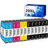 Fooylen Cartucce 29XL compatibili con Epson 29XL Multipack per XP-235 XP-245 | Expression Home XP-235, XP-245, XP-255, XP-332, XP-335, XP-342, XP-352, XP-345, XP-432, XP-435, XP-442, XP-445, nero, ciano