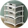 Easnuroz Scaffale multimediale HiFi a 2/3/4 ripiani, con scomparti regolabili, supporto per giradischi, supporti multimediali, componenti audio e video (bianco-A, 60 x 48 x 85 cm (4 livelli)