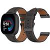 LanQii Pelle Cinturino Compatibile con Fitbit Versa 4/Versa 3/Sense 2/Sense, Pelle Bovina Fibbia in Acciaio Inox Cinturino di Ricambio Cinturini per Fitbit Versa 4/Versa 3/Sense 2/Sense, Nero