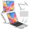 HONGO Monitor portatile da 15,6 FHD 1080P IPS, espansione schermo per laptop con altoparlante, monitor mobile delicato per gli occhi, per laptop/PC/Mac/PS5/Xbox, HDMI/USB-C e supporto, bianco