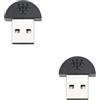 eMagTech 2 Pezzi Microfono Mini USB 2.0 Microfoni Plug-and-play Per PC Laptop E Desktop Per Giochi Di Chat Web E Videoconferenze Nero