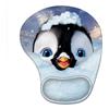 AOKSUNOVA Tappetino Mouse Ergonomico Mouse Pad con Poggiapolsi Pinguino | Superficie in lycra morbida, cuscinetto in gel morbido, base in PU antiscivolo e facile da pulire