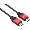PremiumCord Cavo HDMI 4K Ad Alta velocità M/M, 10,2 Gbps con Ethernet, Compatibile Video 4K@30Hz, Full HD 1080p, Deep Color, 3D, Arc, HDR, Dolby TrueHD, Connettori Placcati Oro, Nero/Rosso, 1 m