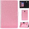 Generico DayQiQiPu Cover per Samsung Galaxy Tab A SM-T380/T385 (8,0 Pollici) Leggera Custodia Motivo Glitterato Custodie con Supporto Caso Ribaltabile Portafoglio e Auto Sleep/Wake, Rosa
