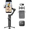 DJI Osmo Mobile 7P+Trasmettitore Mic Mini, stabilizzatore gimbal per smartphone a 3 assi (iPhone/Android), tracciamento nativo, illuminazione, riprese istantanee, manico telescopico/treppiede integrati