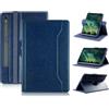 Yiernuo Custodia Compatibile con Tablet Samsung Galaxy Tab S9 S8 S7 11 Pollici Tab S9 FE 10.9 Pollici Custodia Protettiva Girevole a 360° Supporto in Pelle PU,Blu scuro