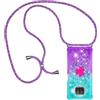 YAMCCCSE Custodia con Cordino per Xiaomi Mi 10T Lite 5G,Liquid Quicksand Cover con Collana Practical Stylish,Silicone Liquido Antiscivolo Case per Cellulare Girocollo，Blu + Viola