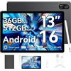 Blackview MEGA 8 Android 16 Tablet 13 Pollici,36GB RAM + 512GB ROM (TF 2TB),Octa Core T620 2.2GHz,50MP+13MP,2K FHD/90Hz,Doppio SIM 4G LTE+5G WiFi Gaming Tablets,11000mAh/18W,Widevine L1/AI/GPS/Pen