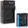 Blumax Batteria 700 mAh 7,2 V 5 Wh + caricatore alimentatore di rete sostituisce Panasonic DMW-BLH7 / DMW-BLH7E / DMW-BLH7PP compatibile con Lumix DMC-GM1 / DMC-GM5 / DMC-GF7