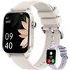 Iaret Smartwatch Donna, 4 Cinturini & Collana Regalo, 1.83 Orologio Chiamate HD, 110+ Sport Fitness Tracker, Monitoraggio Sonno/Frequenza Cardiaca/Ciclo/Contapassi, per iPhone/Android (Avena)