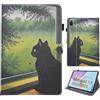 Bemoloon Tablet Cover in Pelle PU per Huawei Matepad 11.5 2025/2023 DBY2-W00 - Colori Vibranti & Design alla Moda, Anti-Graffio, Sblocco/Standby Automatico, Malancholy Cat