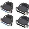 eMagTech 2 Coppie DB25 Maschio E Femmina Testa Filo Di Saldatura Doppia Fila 25PIN Connettore Nucleo Guscio Nero Porta Seriale Connettore Presa 25 Pin (54 * 44 * 16,6 Mm)