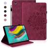 Auslbin Custodia per Samsung Galaxy Tab S5e (2019) 10.5, Cover Protettive Retrò Tab S5e 2019 T720/T725 in Tinta Unita in Rilievo, Design con Fibbia Magnetica, Funzione Supporto, Rosso