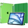 MoKo Cover per iPad Air 13 Pollici Case (M4/M3/M2) con Portapenna | Cover per iPad Air 13 2026/2025/2024, Trifold Sottile Leggera Custodia con Retro in PC Rigido Traslucido, Verde Bosco