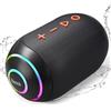 RIENOK Cassa Bluetooth Portatile Potente IPX7 Impermeabile Speaker Bluetooth 5.3, Vero Stereo Senza Fili, Luce LED, Supporto Scheda Mirco SD & AUX
