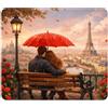 ELLENNE Tappetino Mousepad 240x200mm | Amore a Parigi | C95 | Tappetino per Mouse 240x200mm | Superficie in Lycra Ultra-Liscia | Antiscivolo, Lavabile per Casa Ufficio Laptop PC Gaming