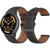 LanQii 22 mm Pelle Cinturino Compatibile con Garmin Venu 4 45mm/Venu 3 45mm/Venu 2/Vivoactive 4, Molle Pelle di Cinturini di Ricambio per Garmin Forerunner 570 47mm/Forerunner 265/255/255 Music, Nero