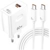 AIAUXAI 80W Caricatore USB con Cavo USB C 1M per, 2 Port, Ricarica Rapida | Caricabatterie USB C per Honor 600 Pro 400 Magic6 Pro V6 Magic 7 Lite, per Super-Charge per Honor 200 Smart X7e X8d X9d X7c