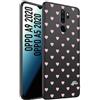 CUSTOMIZZA - Custodia cover nera morbida in tpu compatibile per Oppo A9 2020 - A5 2020 cuori pois rosa su nero donna pin up vintage