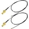 eMagTech 2 Pezzi Sostituzione dell'antenna via cavo da IPEX 4 a RP-SMA Compatibile con Intel AX200NGW 8265AC 8265NGW 7265AC 9560AC M.2 NGFF IPX U.Fl MHF4 Cavi coassiali a spirale