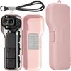 Honbobo Custodia Plastica per DJI Osmo Pocket 4P, Custodia Protettiva da trasporto Case con coperchio ribaltabile Filtri Accessori Fotocamera per DJI Osmo Pocket 4P (Silicone Interno/Rosa)