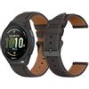 LanQii 20mm Pelle Cinturino per Garmin Forerunner 165/165 Music/245/645/Vivoactive 5/3/3 music, Molle Pelle di Ricambio Cinturini per Garmin Venu Sq 2/Venu 2 Plus/vívomove Trend/Sport/3 - Nero