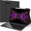FOGARI Cover per tastiera per iPad Air 13 (M4 2026/M3 2025/M2 2024) | AZERTY - Tastiera senza fili, Bluetooth, con porta matita, per iPad Pro 11, colore: Nero