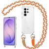 Coiwxmoi Cover per Samsung Galaxy S26 Ultra con Cordino, Custodia Trasparente con Regolabile Collana Ultra Sottile Antiurto AntiGraffio TPU Silicone Bumper Protettiva Case con Laccio Tracolla, Cachi