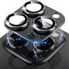 LanQii Kameraschutz Kompatibel mit iPhone 13 Pro/iPhone 13 Pro Max, Metall Panzerglasfolie Kamera Linse Protector, 9H Härte Kamera Schutzfolie für iPhone 13 Pro/iPhone 13 Pro Max, Schwarz