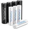 POWEROWL Batterie ricaricabili (4 x batterie AA 2800 mAh + 4 x batterie AAA 1000 mAh) Confezione da 8 batterie ricaricabili Mignon Safety at Home Blue Circle 1,2 V tipo NI-MH
