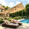 JUMMICO Ombrellone Rettangolare 400x300x260 cm, Parasole da Giardino in Alluminio Antiruggine e Anti-UV con 8 Stecche, Regolabile per Terrazza e Spiaggia, Beige