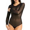 Teyli Body Donna a Maniche Lunghe - Trasparente, Sensuale e Aderente - Elegante in Rete per Occasioni Speciali.