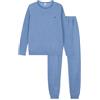 Petit Bateau Pigiama Bambino in Cotone Spugna Tinta Unita 14A, Blu