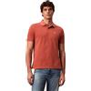 Calvin Klein Uomo Maglietta Polo Maniche Corte Monogram Pique in Cotone, Arancione (Faded Flower), S