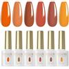 ROSALIND Smalti Semipermanenti Arancio Giallo Marrone 6 Colori | Smalto Semipermanente UV LED Smalto Per Unghie Soak Off Gel Polish Colori Autunnali Regalo 6ml