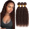 Zeslaerr Extension di capelli umani ricci ondulati, ciocche da cucire, #4, castano cioccolato, odore minimo, 3 ciocche da 300 g, 300 g, 30,5 cm, 30,5 cm, 40,6 cm