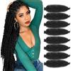 BLUONASI 24 Inch Marley Twist Braiding Hair 8 confezioni Pre-Separated Springy Afro Twist Hair Extension Kinky Afro Crochet Hair Braids (1B#, 18 Pollici (Pack of 8))