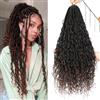 XIIMENALU Boho Faux Locs Crochet Hair 8 Packs Goddess Soft Locs with Curly Ends Pre-Looped Bohemian River Locs Crochet Hair Extensions for Black Women (T30#, 24Inch(Pack of 8))