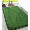 chakme Tappeto da bagno, 43 x 61 cm, verde, antiscivolo | Tappetino da doccia in memory foam, lavabile, assorbe l'acqua