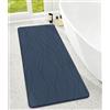 chakme Tappeto da bagno, 60 x 150 cm, blu, antiscivolo | Tappetino da doccia in memory foam, lavabile, grande tappetino da bagno assorbente