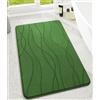 chakme Tappeto da bagno, 60 x 90 cm, verde, antiscivolo | Tappetino da doccia in memory foam, lavabile, assorbe l'acqua